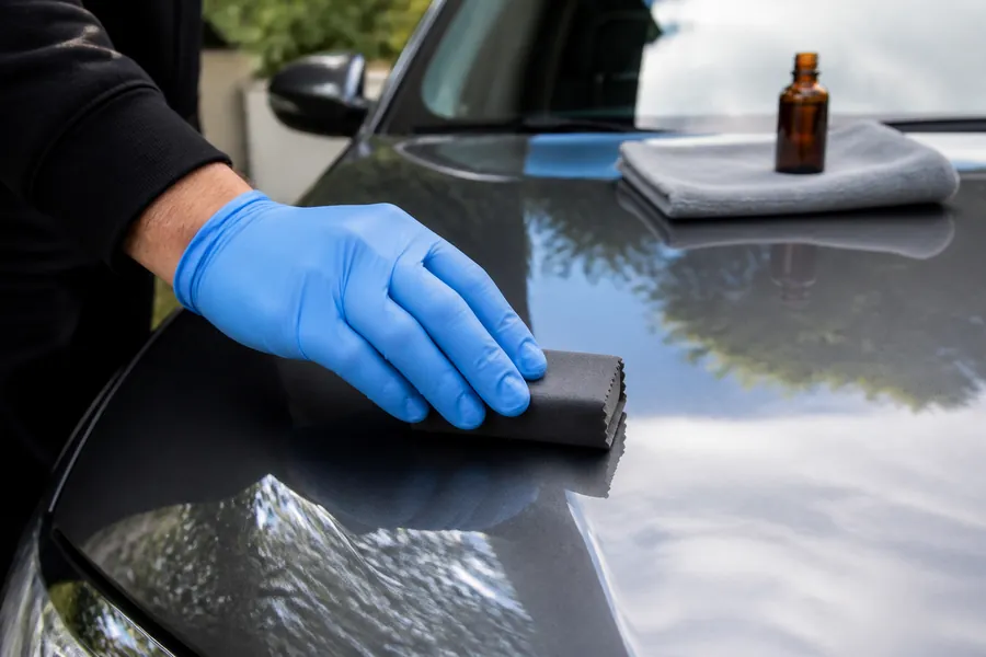 Protective coating applied carefully with a suede applicator